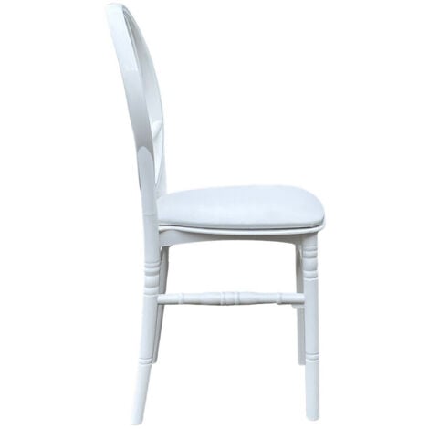 Sedia bianca con cuscino similpelle new phoenix in plastica monoblocco