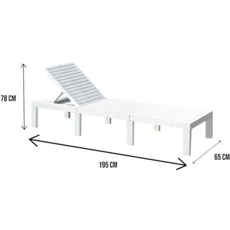 LETTINO SDRAIO PRENDISOLE IN RESINA HAITI BIANCO 195 X 65 X H78 CM