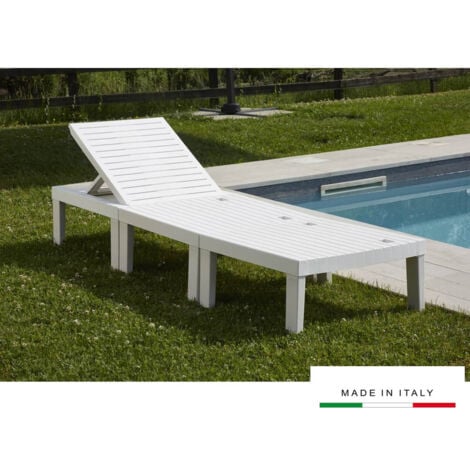 LETTINO SDRAIO PRENDISOLE IN RESINA HAITI BIANCO 195 X 65 X H78 CM
