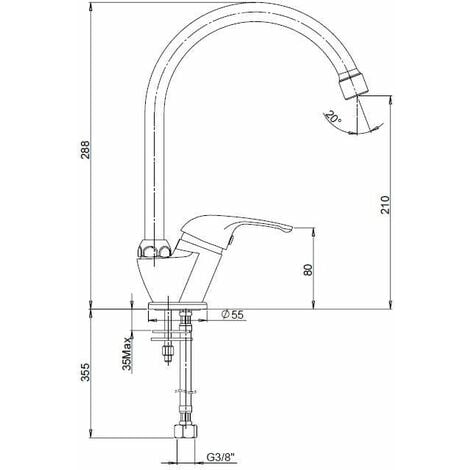 Rubinetto Miscelatore A Canna Alta Per Lavabo Cucina  Minerva