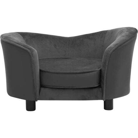 Divano per Cani Grigio Scuro 69x49x40 cm in Peluche e Similpelle vidaXL