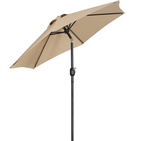 Yaheetech Ombrellone da Giardino Anti UV Inclinabile con Manovella in Alluminio e Poliestere Impermeabile da Esterno Spiaggia Terrazze Bar Balcone Patio Ristorante ø 270 x 224 cm Ecrù