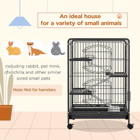 PawHut Gabbia per Piccoli Animali e Piccoli Roditori con Ruote