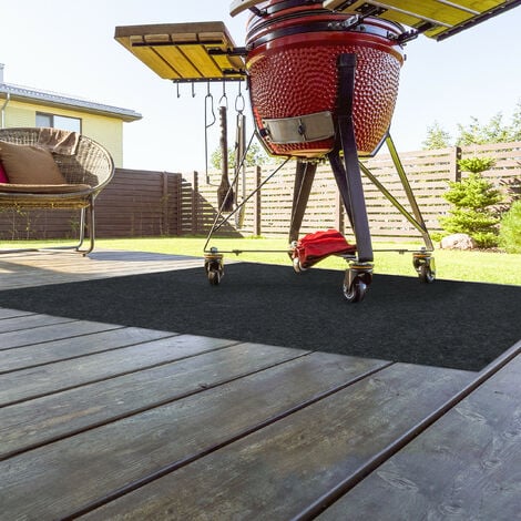 Relaxdays Tappeto per Barbecue, Tappetino Ignifugo, Protezione Pavimento Sotto Grill BBQ, Esterno, 120x80 cm, Antracite