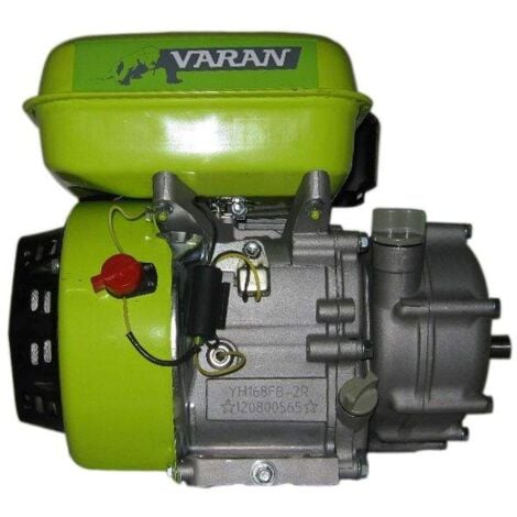 Varan Motors - 92441 Motore a benzina 6,5CV, 4,8 kW con frizione a bagno d'olio, riduttore 1/2, albero a chiavetta 19,96mm.