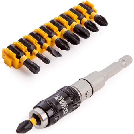 DEWALT Set 10 Pezzi Inserti Impact Flex Torq E Porta Inserti Magnetico Pivotale