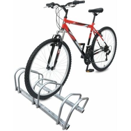 VOUNOT Rastrelliera per Biciclette, Installazione a pavimento e parete, Argento, 3 Posti