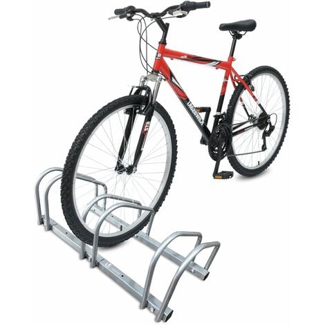 VOUNOT Rastrelliera per Biciclette, Installazione a pavimento e parete, Argento, 3 Posti