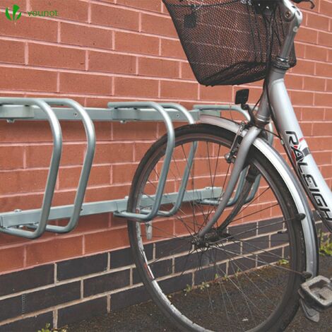 VOUNOT Rastrelliera per Biciclette, Installazione a pavimento e parete, Argento, 3 Posti
