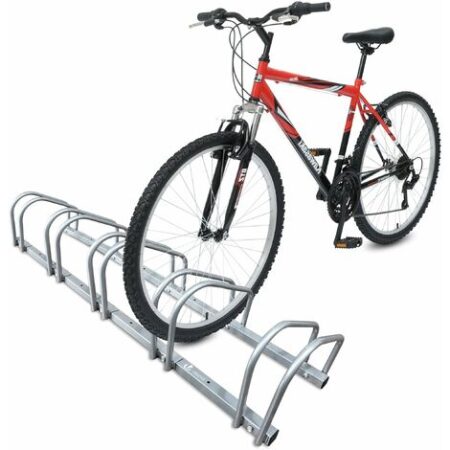 VOUNOT Rastrelliera per Biciclette, Installazione a pavimento e parete, Argento, 5 Posti