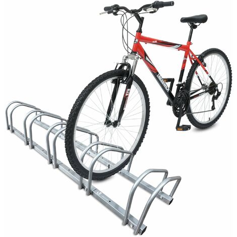 VOUNOT Rastrelliera per Biciclette, Installazione a pavimento e parete, Argento, 5 Posti