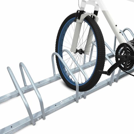 VOUNOT Rastrelliera per Biciclette, Installazione a pavimento e parete, Argento, 5 Posti