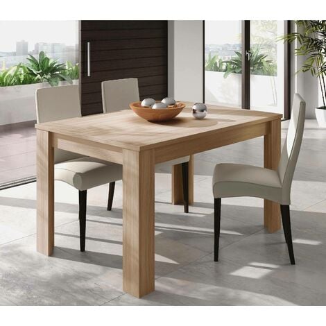 Dmora - Tavolo allungabile Dencio, Consolle estensibile multiposizione, Tavolo da pranzo con allunga, 140/190x90h77 cm, Rovere