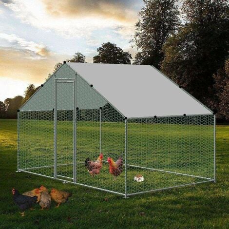 Bc-elec - RA-322 Pollaio da esterno 3x2x2m, recinto in rete metallica per galline, pollame, struttura in acciaio zincato 25x0,65mm