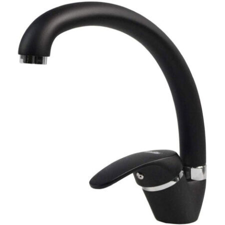 Rubinetto per lavello da cucina a canna alta miscelatore monocomando per lavandino nero opaco