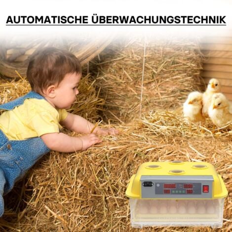 Wiltec Incubatrice automatica per 48 uova, con regolazione temperatura e umidità, Covatrice