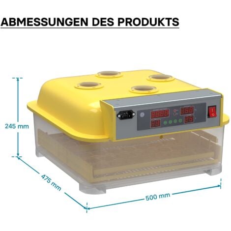 Wiltec Incubatrice automatica per 48 uova, con regolazione temperatura e umidità, Covatrice