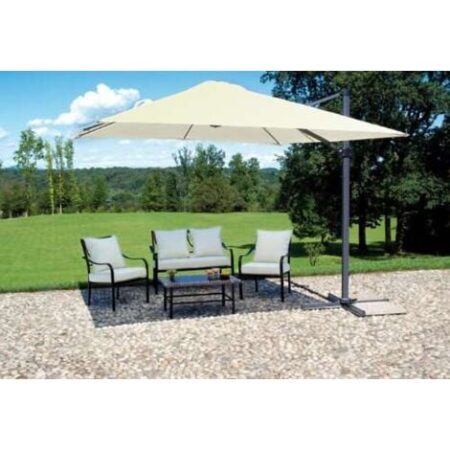 Ombrellone Da Giardino Beige Decentrato A Braccio Alluminio 3x4 Giardino 3 X 4 Telo Molto Resistente Antivento