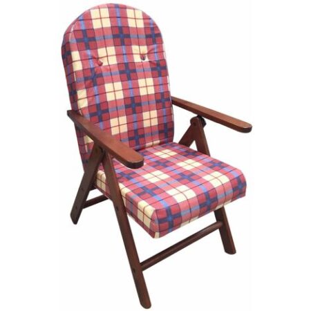 Poltrona Sedia Sdraio Amalfi In Legno Reclinabile 4 Posizioni Cuscino Imbottito H 105 Cm Soggiorno Cucina Salone Divano (bordeaux)