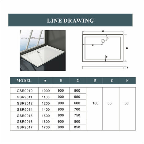 Piatto Doccia Rettangolare In Marmo Minerale e Resina Mista Ultra Sottile 3cm Bianco Lucido Antiscivolo Antibatterico 100x90cm