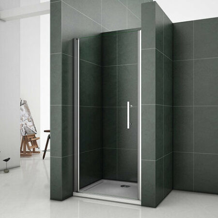 Porta Doccia Per Nicchia Apertura Battente In Vetro 6 mm Temperato Trasparente Anticalcare Telaio Cromo Lucido 80x185 cm