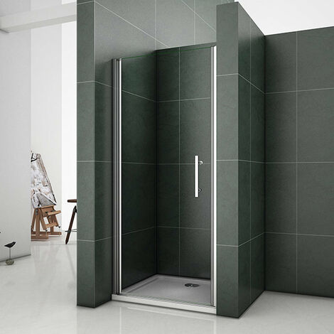 Porta Doccia Per Nicchia Apertura Battente In Vetro 6 mm Temperato Trasparente Anticalcare Telaio Cromo Lucido 80x185 cm