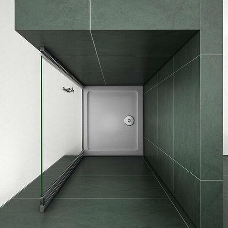 Porta Doccia Per Nicchia Apertura Battente In Vetro 6 mm Temperato Trasparente Anticalcare Telaio Cromo Lucido 80x185 cm