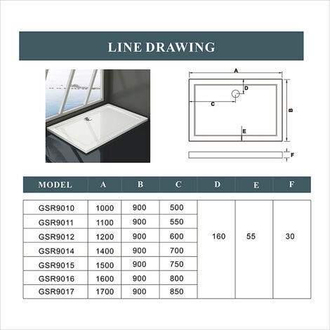 Piatto Doccia In Marmo Minerale e Resina Mista Ultra Sottile Bianco Lucido Antiscivolo Antibatterico 80x70x3cm Rettangolare