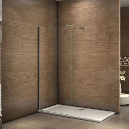 Walk In Con Barra Stabilizzatrice Regolabile 73-120cm Vetro 8mm Temperato Anticalcare Trasparente 60x200cm