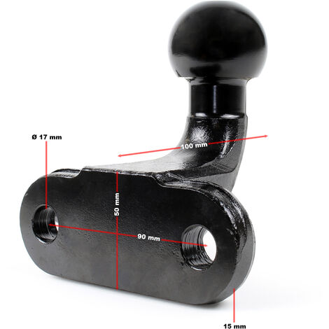 XPOtool Gancio di traino con testa a sfera 3,5 t 50 mm per auto camion trattore 2 fori