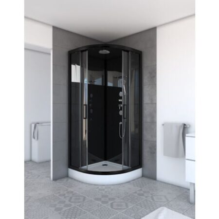 Spazio specchio della cabina doccia Round 1/4 cerchio 90x90x215cm