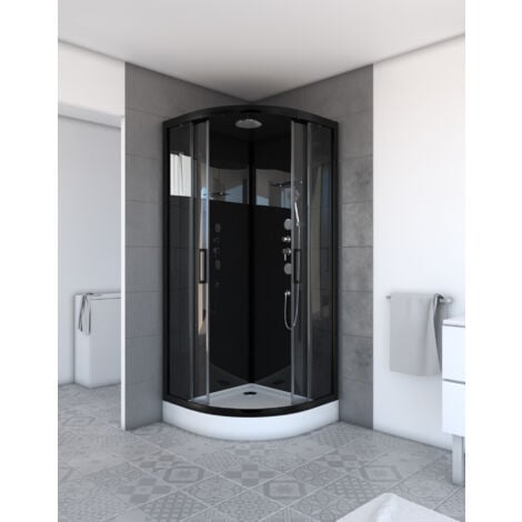 Spazio specchio della cabina doccia Round 1/4 cerchio 90x90x215cm
