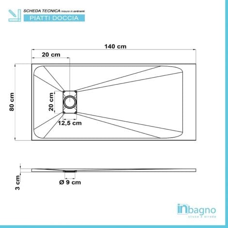 Piatto doccia 80x140 in resina tortora effetto pietra serie Agorà