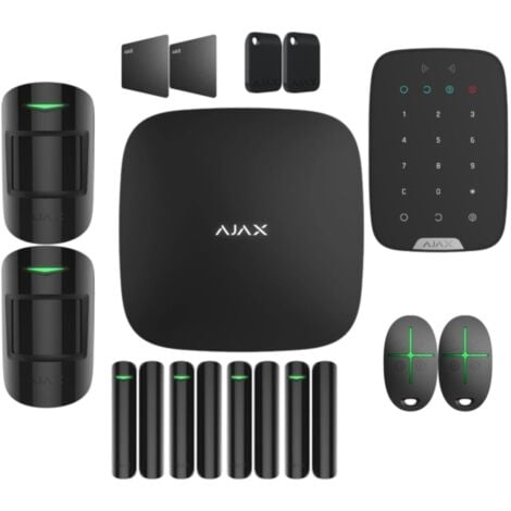 AJAX Kit 14 Pezzi Hub 2 Plus Motion Door protect Spacecontrol Pass Tag Keypad