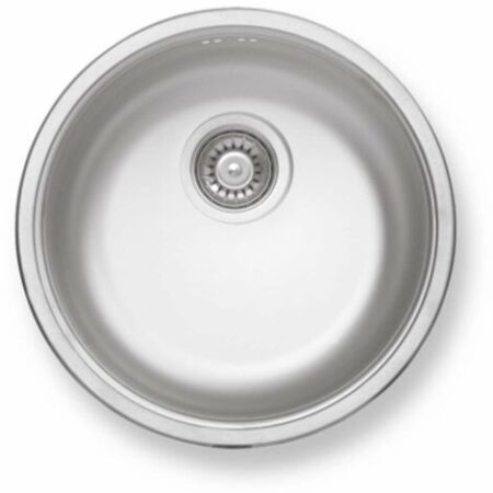 Novaservis Lavelli - Lavello circolare, diametro 43 cm, con troppopieno, acciaio inox DR43