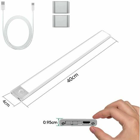 Lampada Led Sensore Crepuscolare Rileva Movimento Ricaricabile 2 W Luce Bianca