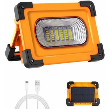 Faro portatile Power bank emergenza led 60W con pannello solare ricaricabile USB