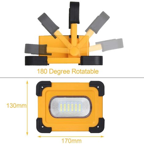 Faro portatile Power bank emergenza led 60W con pannello solare ricaricabile USB