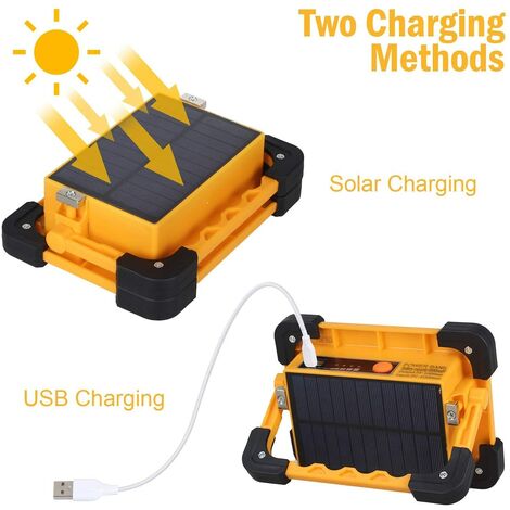 Faro portatile Power bank emergenza led 60W con pannello solare ricaricabile USB