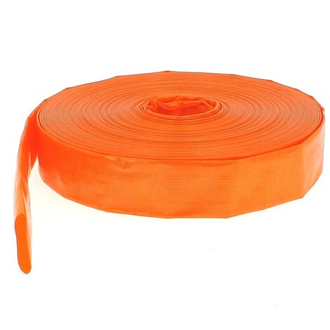 Tubo di mandata piatto Ø 38 mm (1 1/2'') arancione - Lunghezza 50 metri
