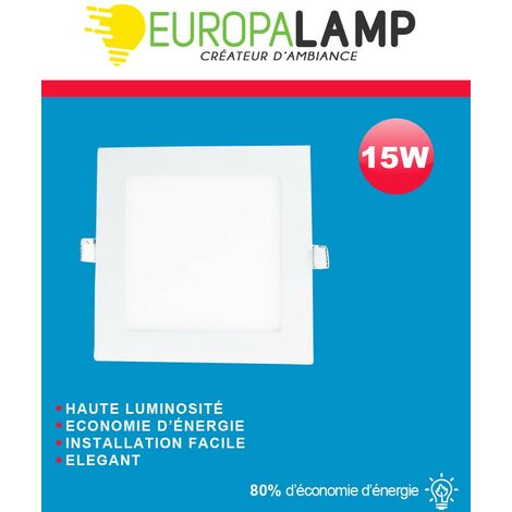 Illuminazione da incasso per interni 15W 6000K Luce fredda. LED Proiettore LED da incasso + Driver inclusi. Pannello LED Slimline extra piatto