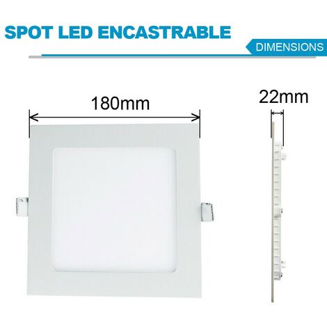 Illuminazione da incasso per interni 15W 6000K Luce fredda. LED Proiettore LED da incasso + Driver inclusi. Pannello LED Slimline extra piatto