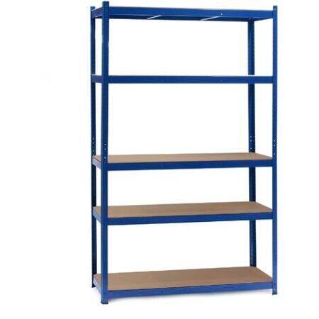 Wiltec Scaffale per carichi pesanti blu 120x50x204cm Scaffale a incastro 5 ripiani 200kg/piano