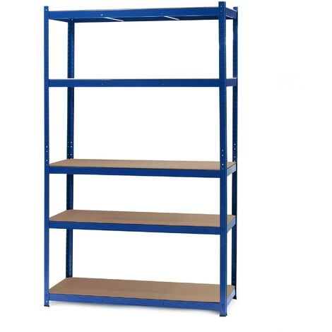 Wiltec Scaffale per carichi pesanti blu 120x50x204cm Scaffale a incastro 5 ripiani 200kg/piano