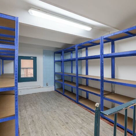 Wiltec Scaffale per carichi pesanti blu 120x50x204cm Scaffale a incastro 5 ripiani 200kg/piano