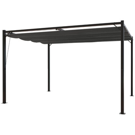 Gazebo autoportante tela poliestere grigia 3 x 4 m, 12 m²  TUSA