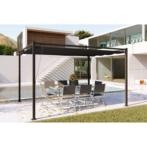 Gazebo autoportante tela poliestere grigia 3 x 4 m, 12 m²  TUSA