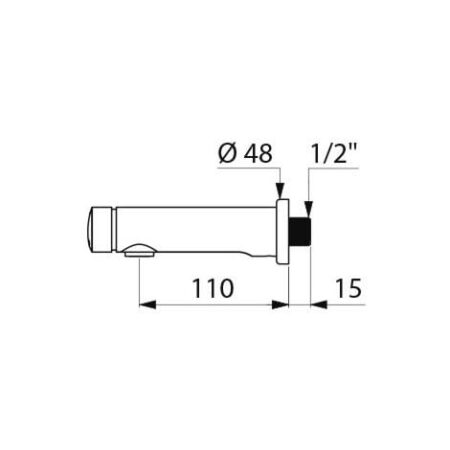 Temposoft 2 DELABIE M1/2 L.110 mm rubinetto a parete - 741500