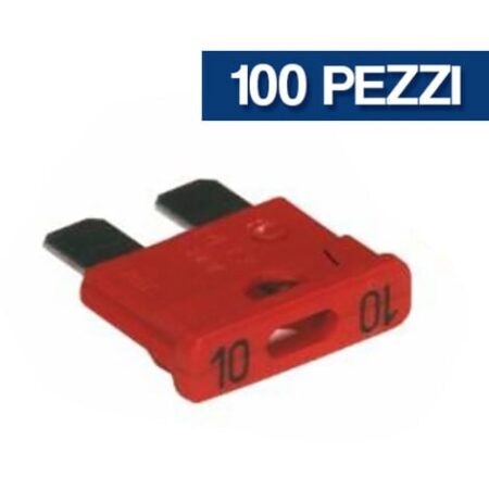 100 PZ FUSIBILE BILAMA 10 A ROSSO PER AUTO MOTO CAMPER CAMION (20252/1)