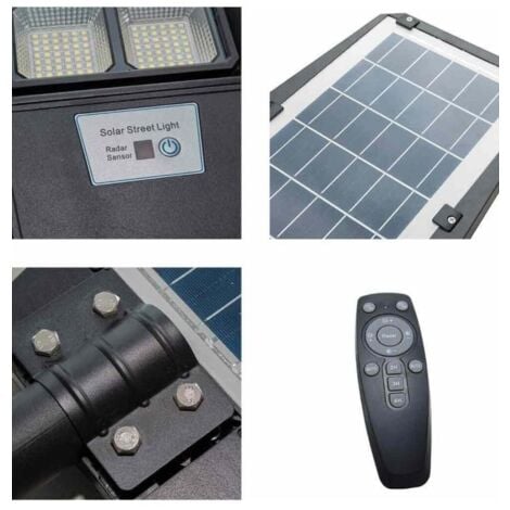 LAMPIONE 500W PANNELLO SOLARE INTEGRATO CREPUSCOLARE IP65 LUCE Fredda 130lm/w